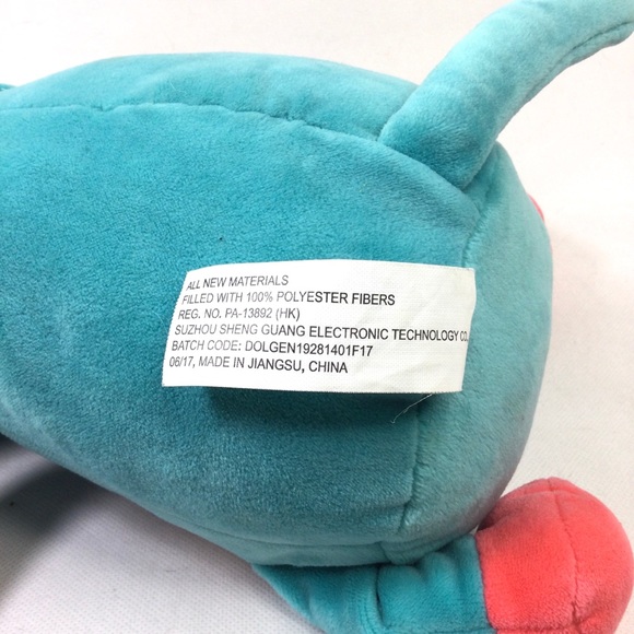 Sound and Light Animatronics Blue and Plaid Plush Elephant. - Picture 6 of 8